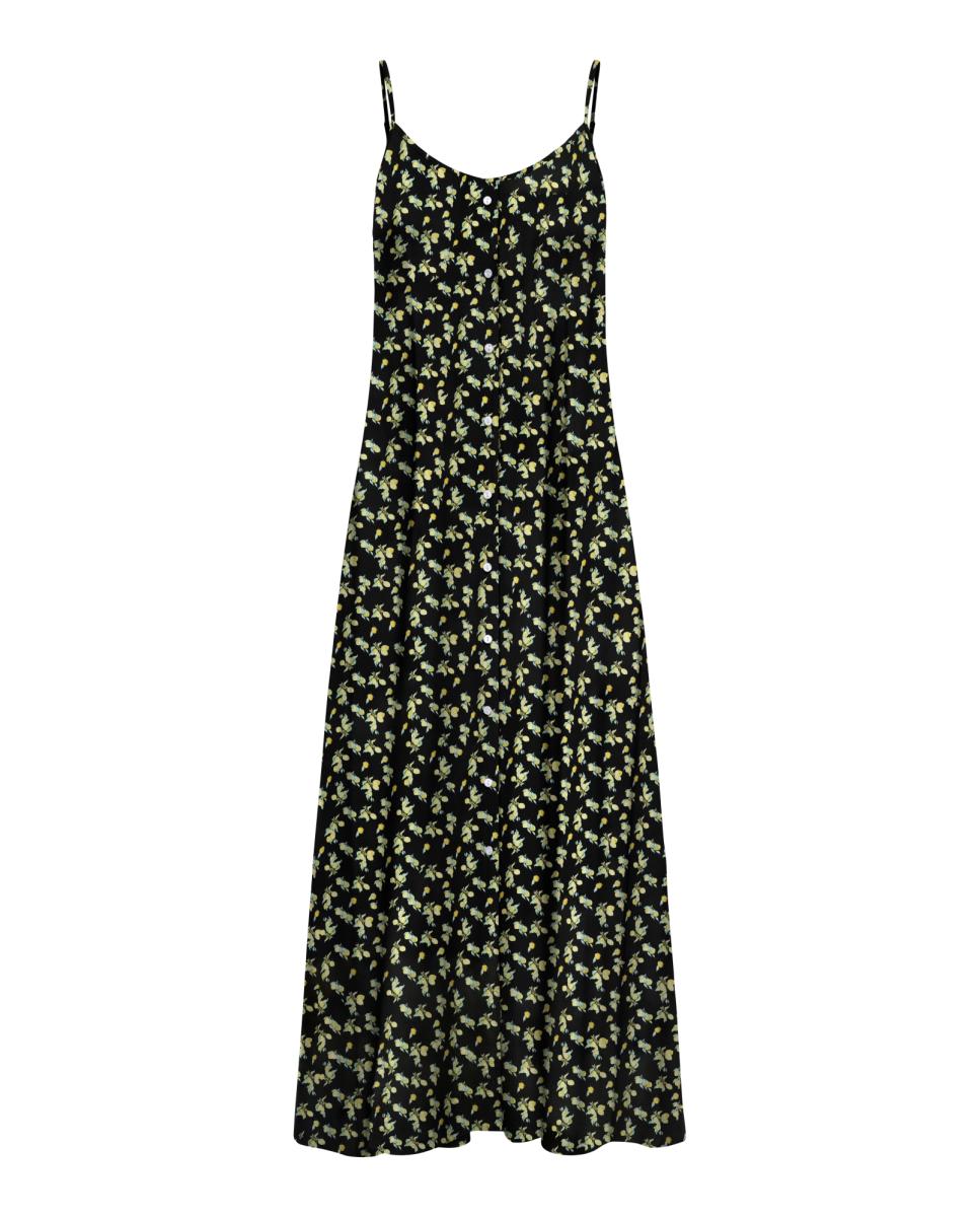 Vestido Comprido Estampado Preto-3