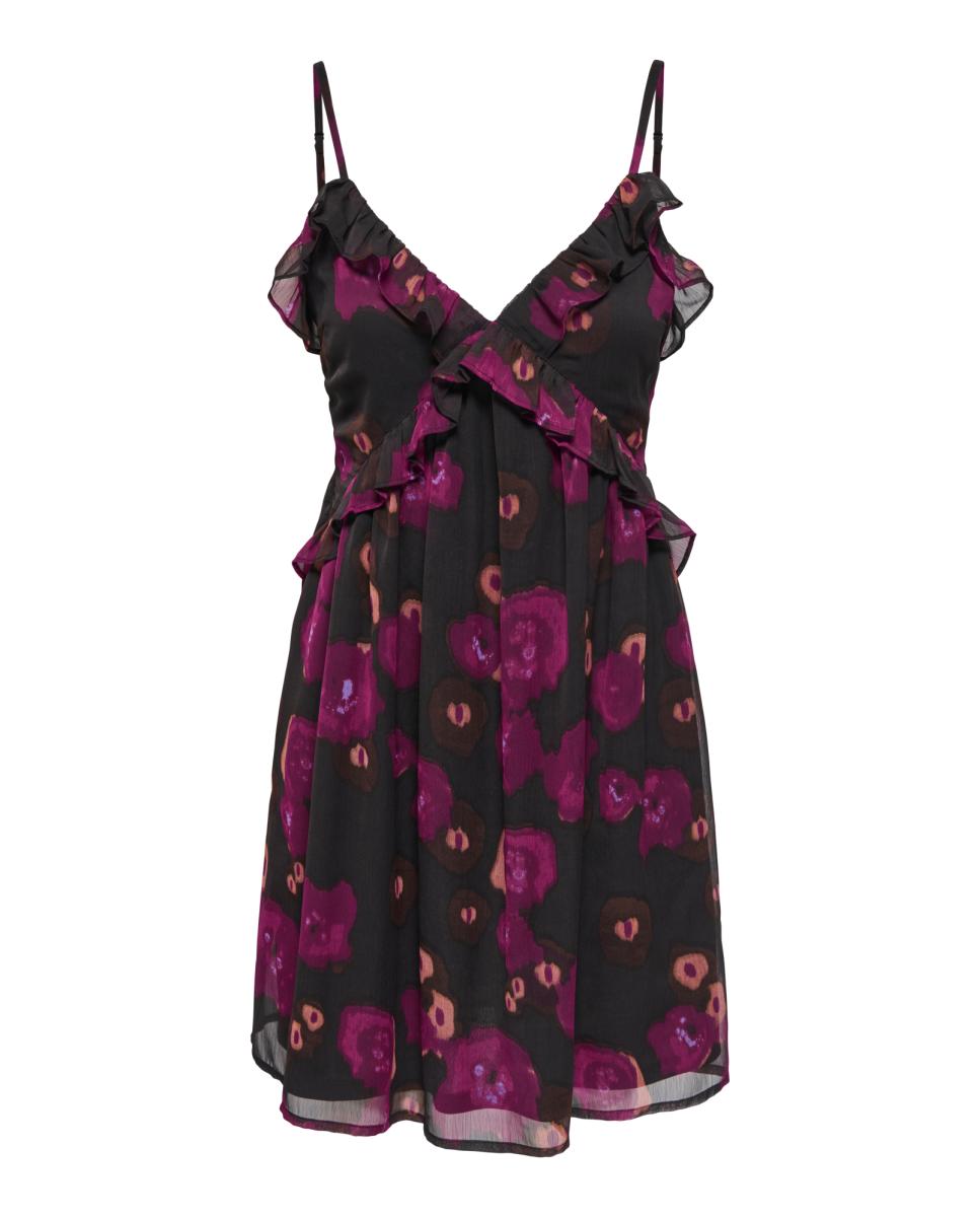 Imagem 0 de Vestido Curto Estampado de Alças Finas