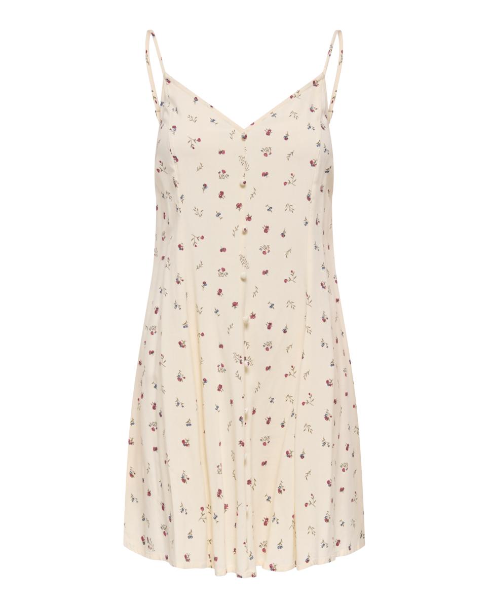 Imagem 0 de Vestido Curto Estampado de Alças Finas
