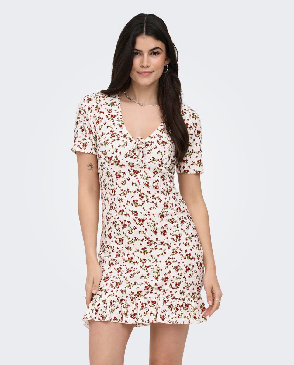 Imagem 0 de Vestido Curto com Decote em Bico e Laço