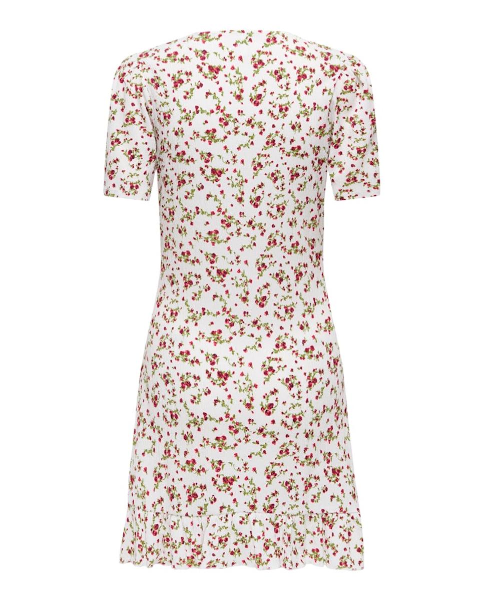 Vestido Curto com Decote em Bico e Laço Branco-4