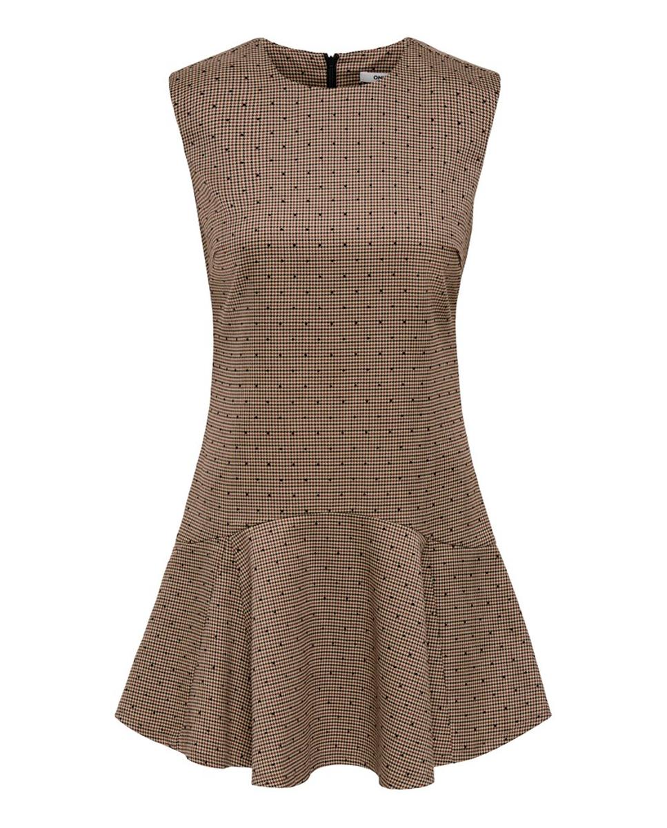 Imagen 0 de Vestido sin mangas con estampado de lunares Marrón claro