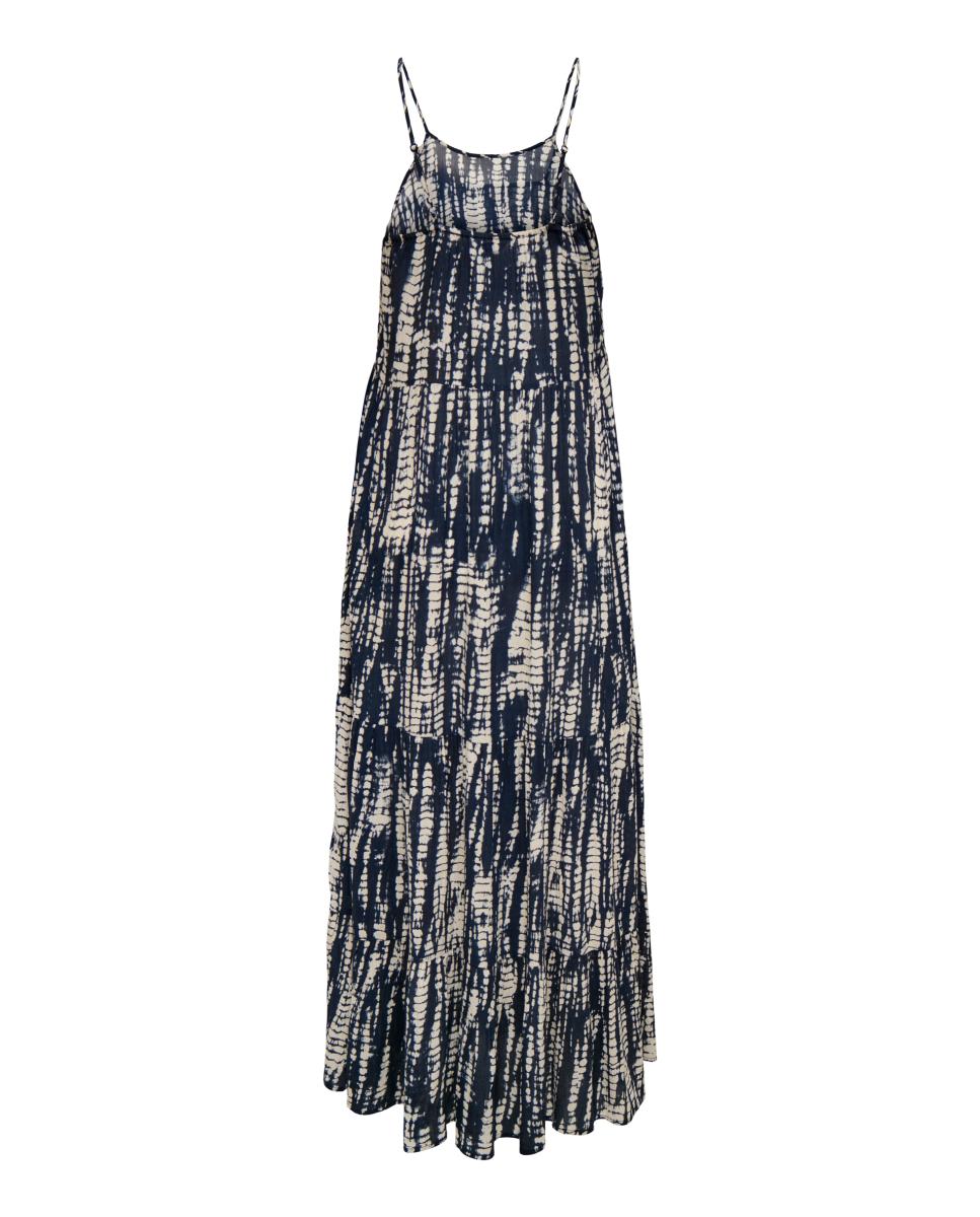 Vestido Comprido sem Mangas e com Decote em U Azul-marinho-5