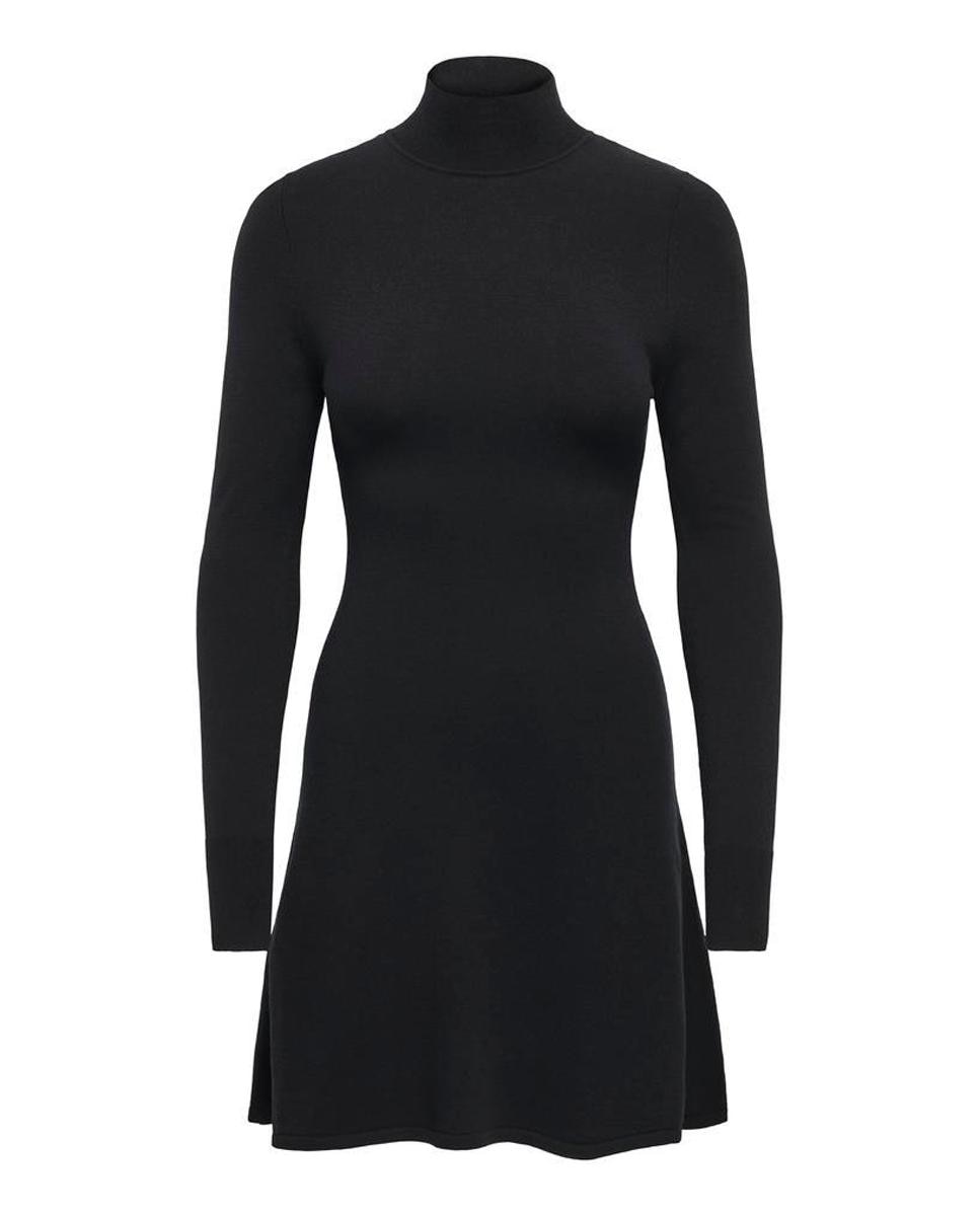 Vestido de punto con cuello alto y manga larga - Only - Negro Negro-6