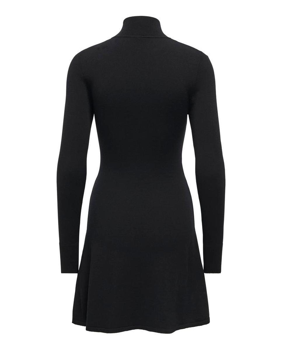 Vestido de punto con cuello alto y manga larga - Only - Negro Negro-7