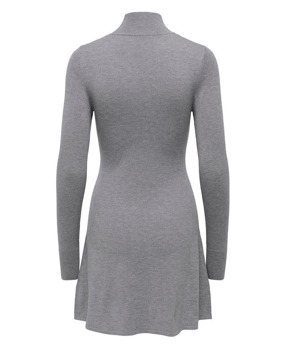 Vestido de punto con cuello alto y manga larga - Only - Gris Gris-8