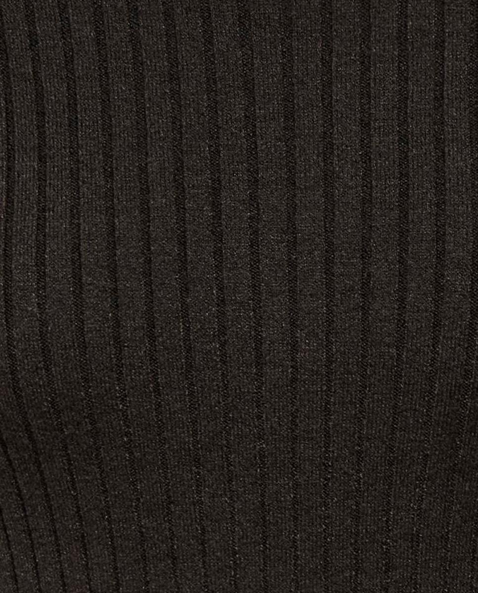 Vestido de punto con cuello redondo y manga larga - Only - Marrón oscuro Marrón oscuro-5