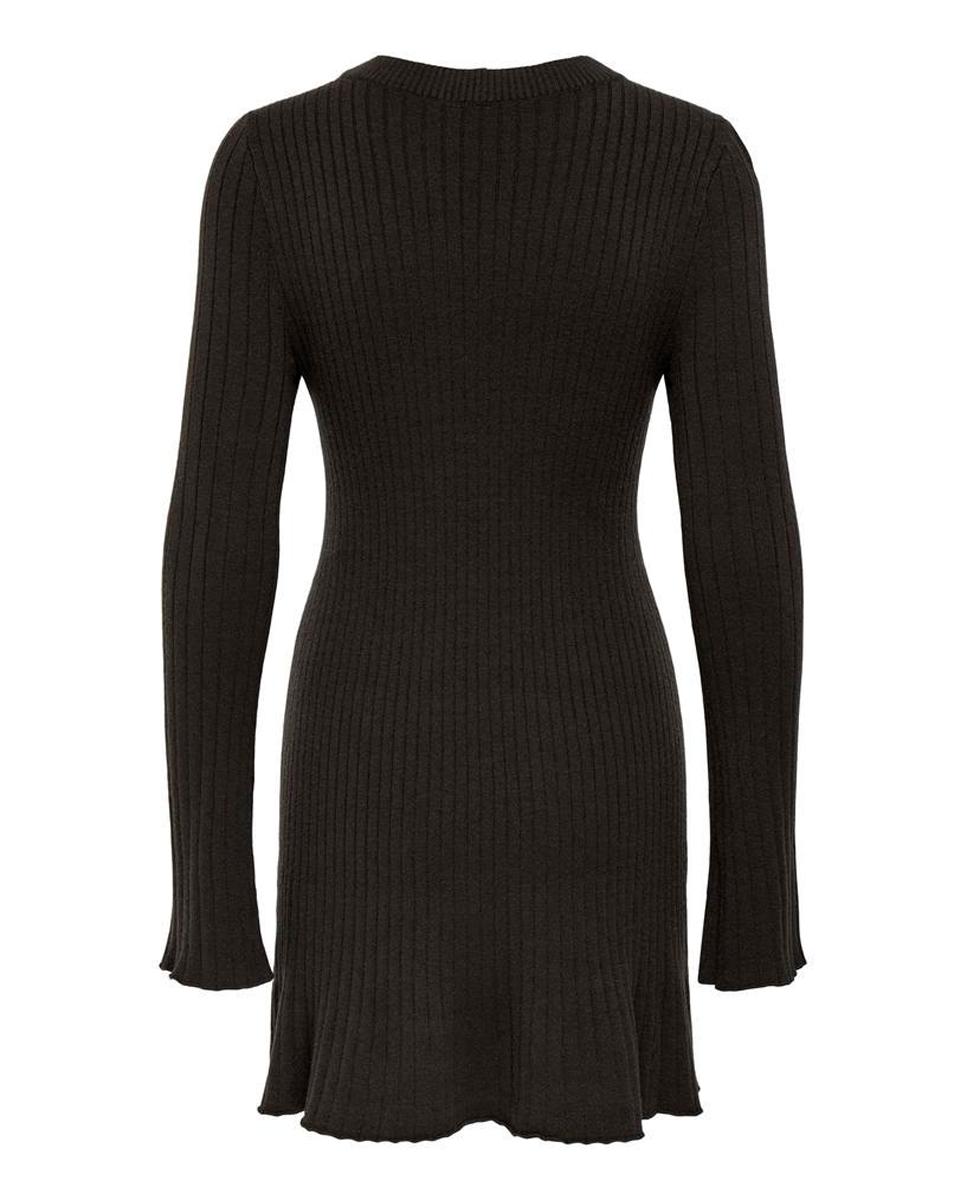 Vestido de punto con cuello redondo y manga larga - Only - Marrón oscuro Marrón oscuro-7