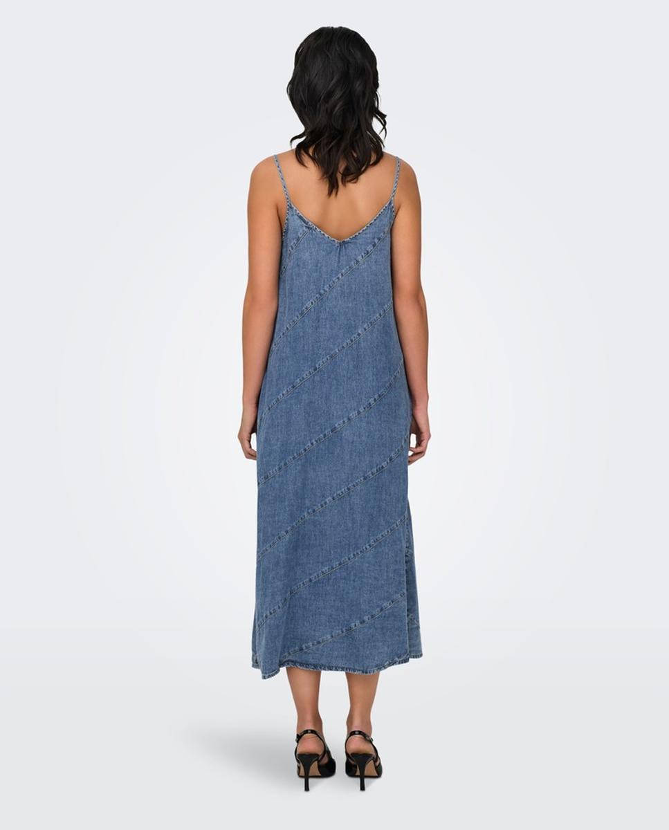 Vestido vaquero largo de tirante fino - Only - Azul Azul-2