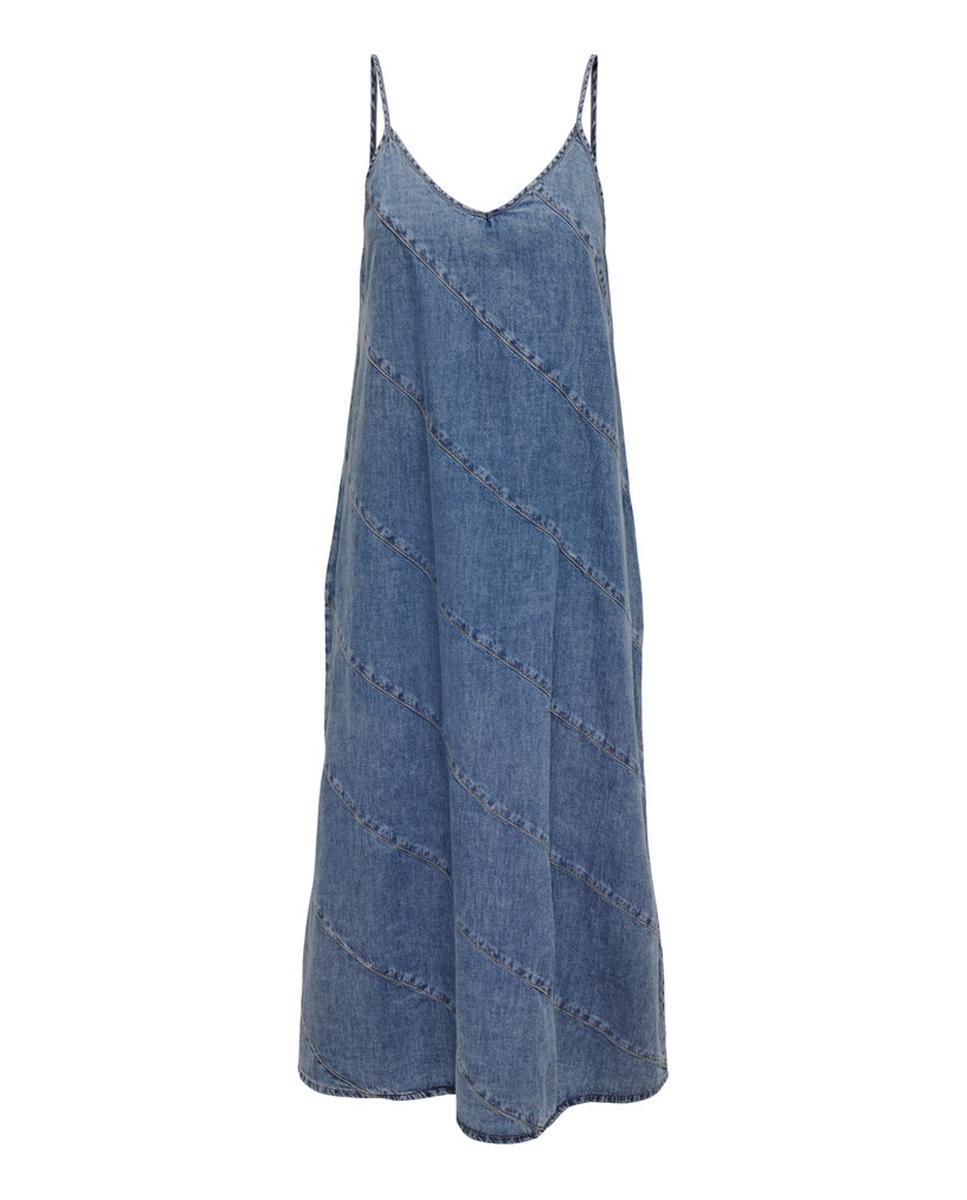 Vestido vaquero largo de tirante fino - Only - Azul Azul-3