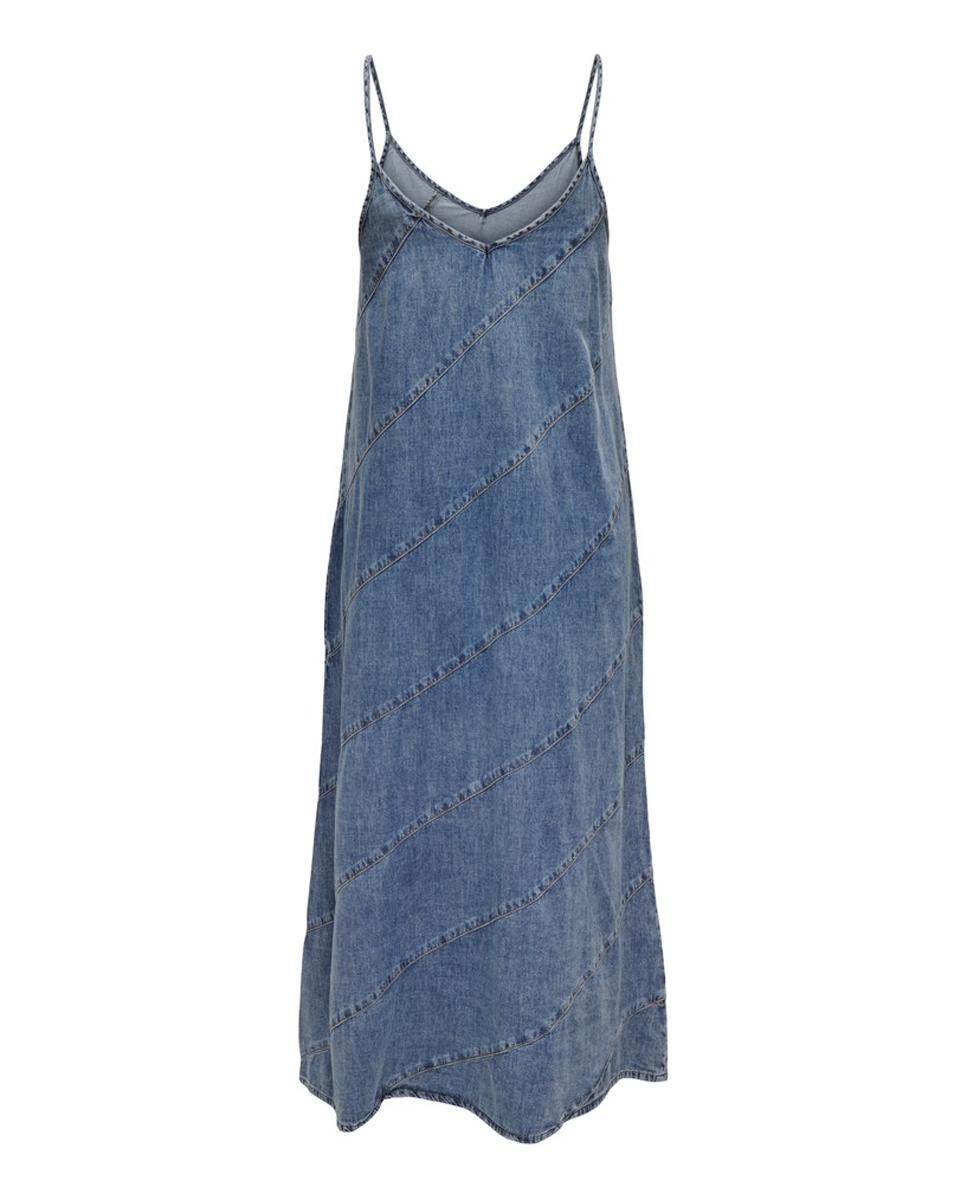 Vestido vaquero largo de tirante fino - Only - Azul Azul-4