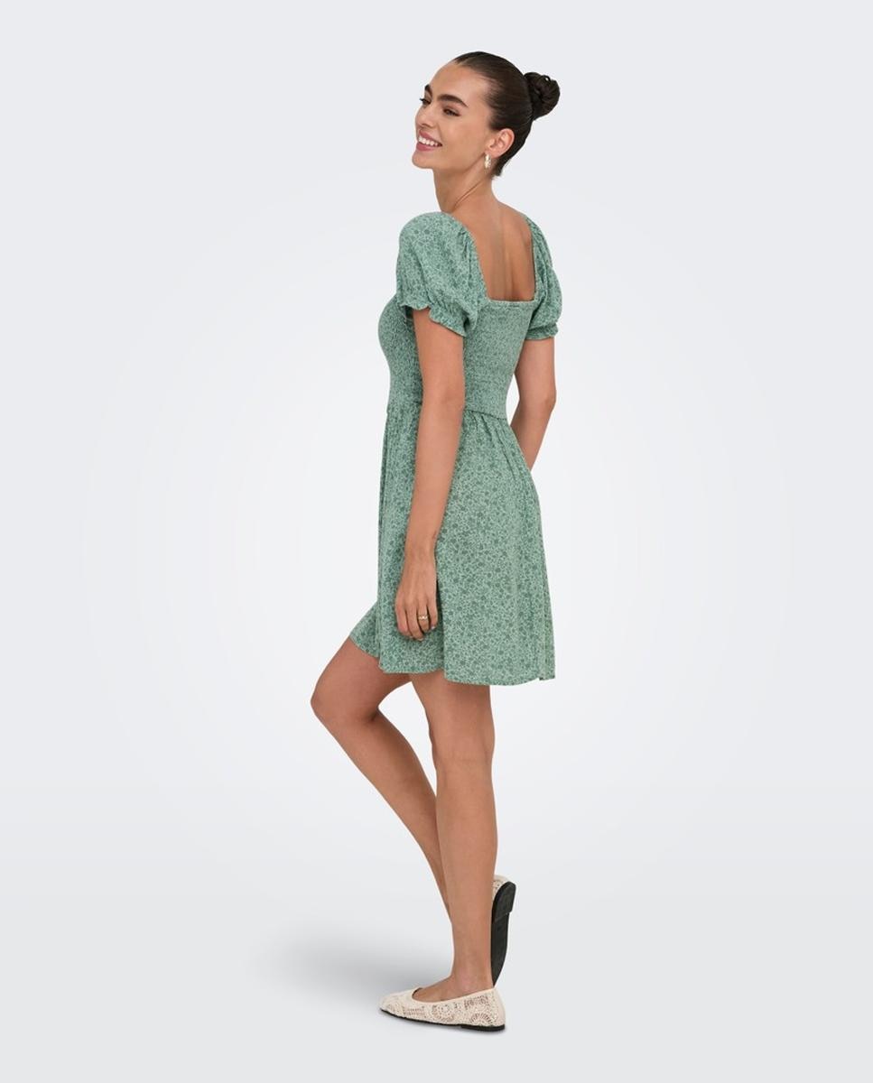 Vestido estampado corto de manga corta - Only - Verde Verde-2