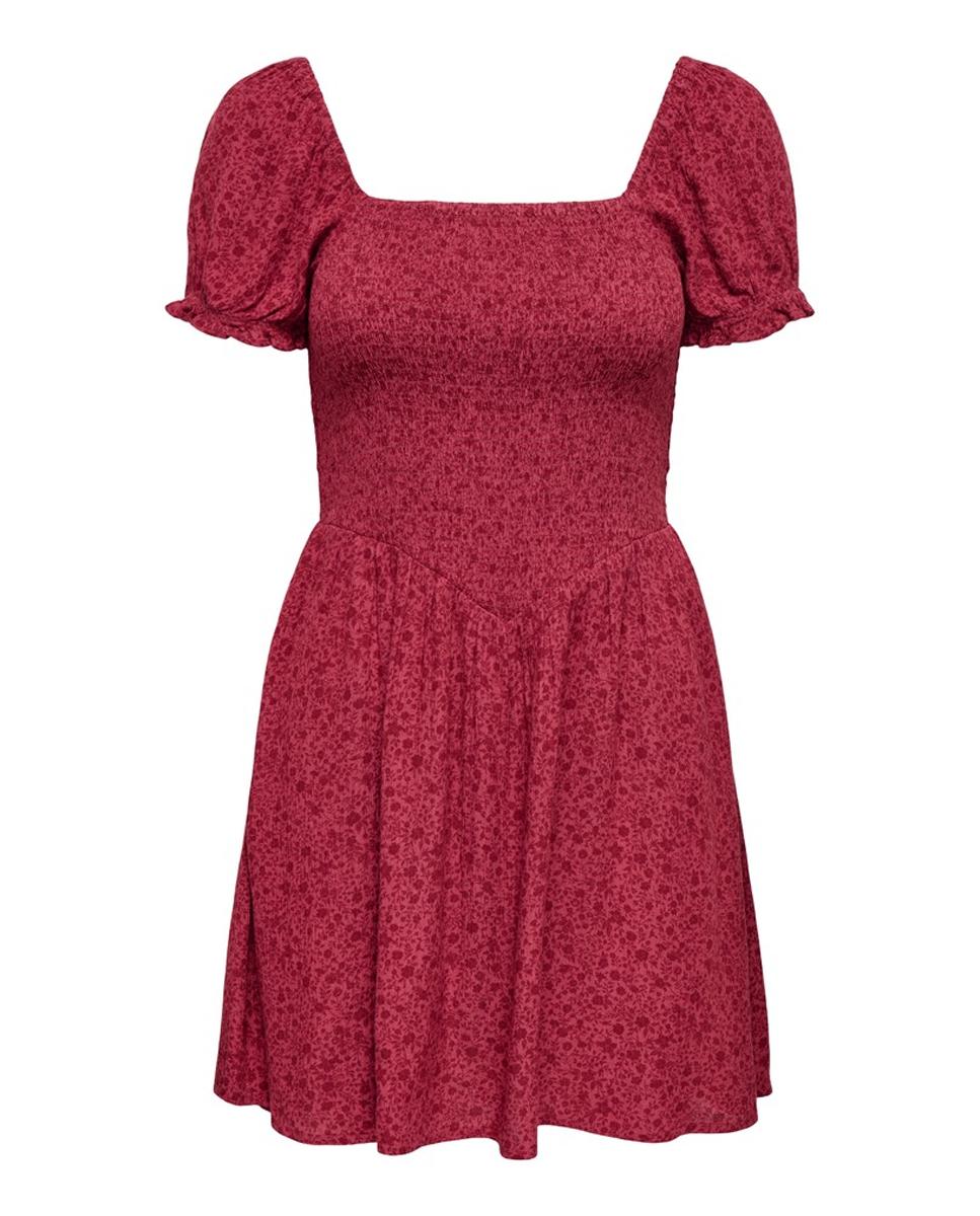 Vestido estampado corto de manga corta - Only - Rojo Rojo-5