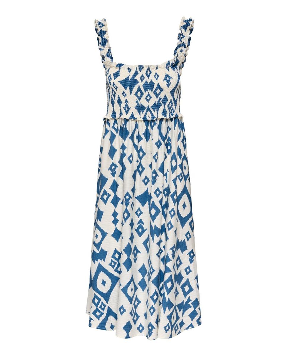 Vestido estampado largo de tirantes - Only - Azul Azul-3