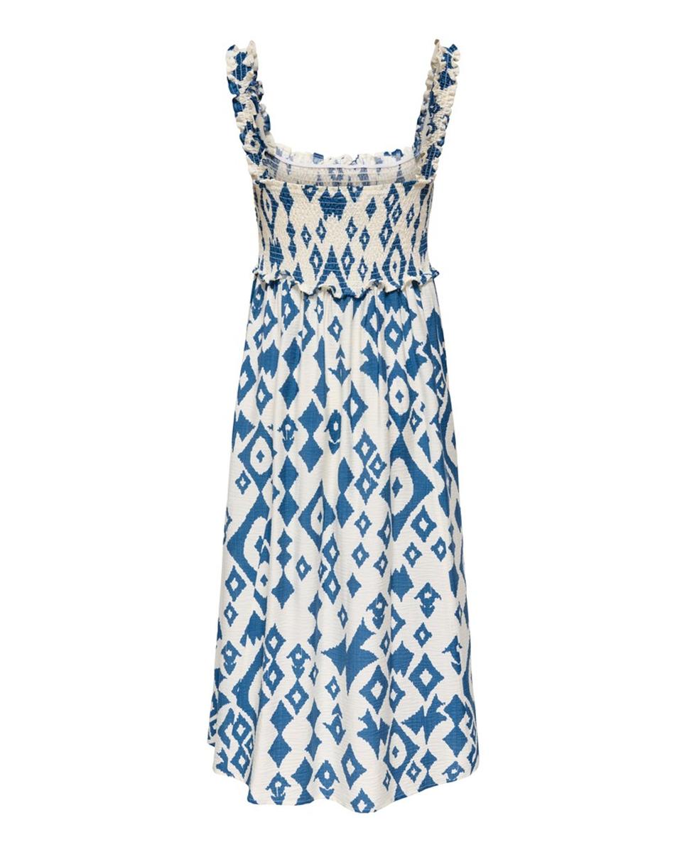 Vestido estampado largo de tirantes - Only - Azul Azul-4