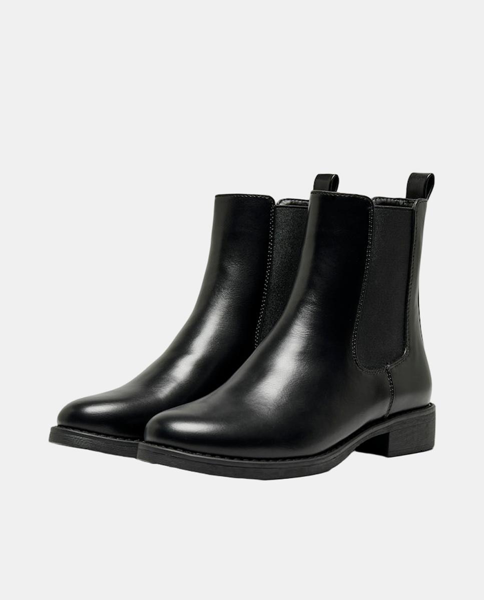 Bota de mujer de caña alta con puntera almendrada - Only - Negro Negro-2