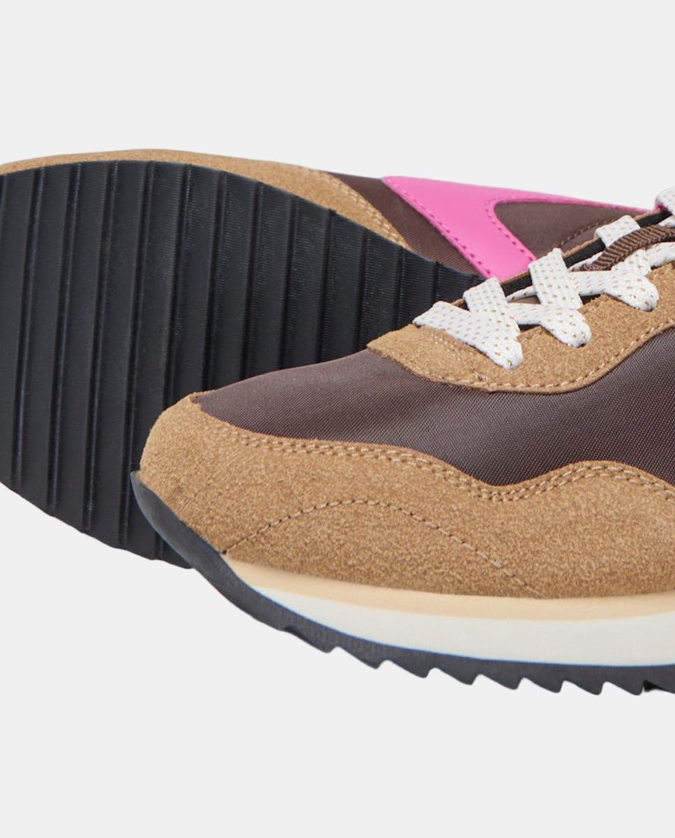Zapatilla de mujer con cordones y puntera redonda - Only - Marrón Marrón-4