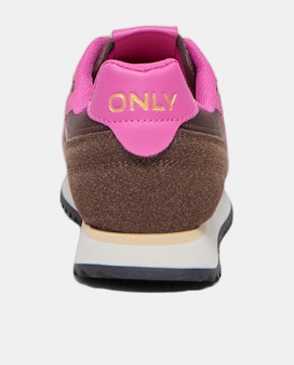 Zapatilla de mujer con cordones y puntera redonda - Only - Marrón Marrón-5