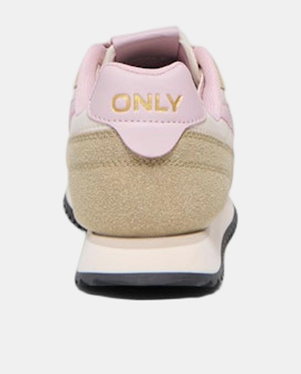 Zapatilla de mujer con cordones y puntera redonda - Only - Beige Beige-2