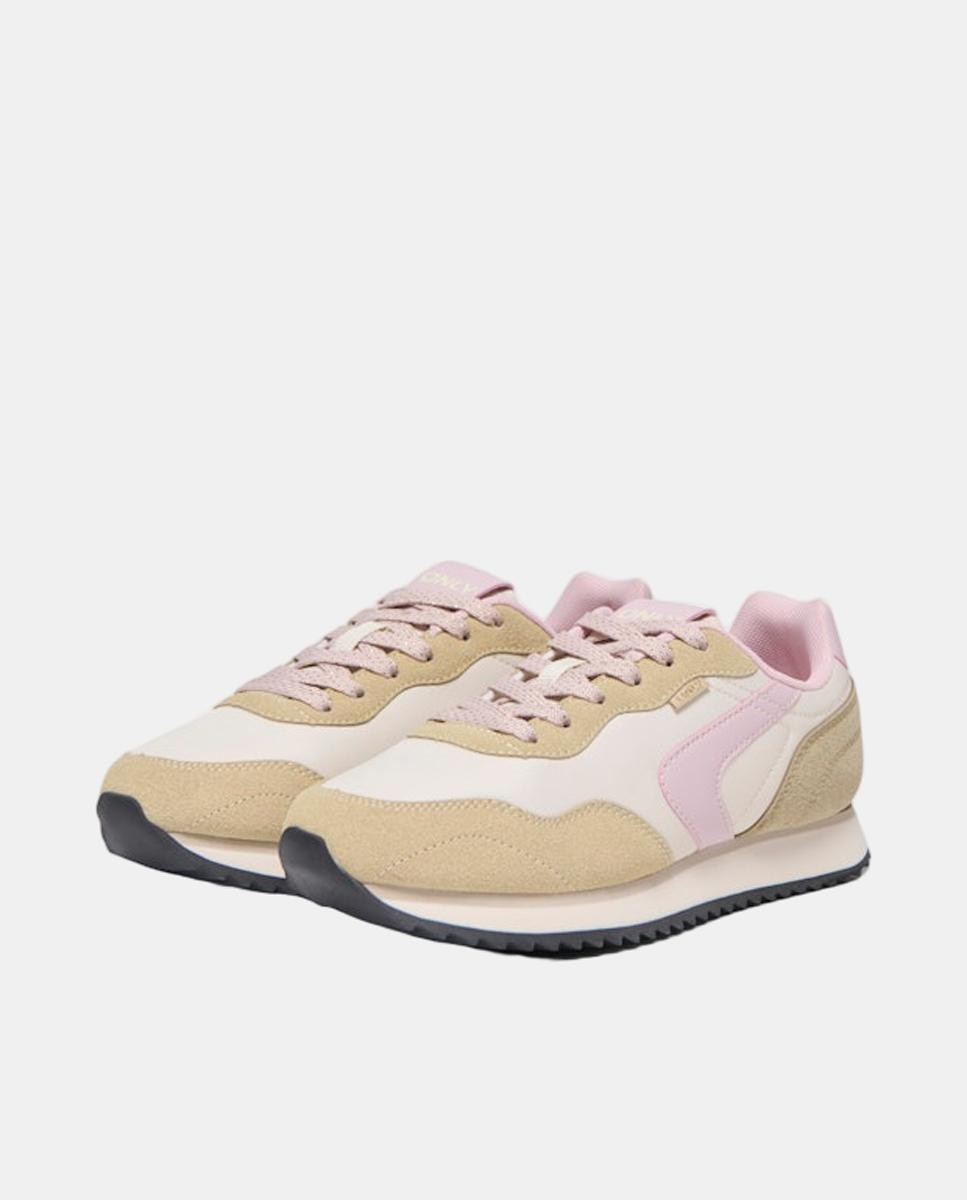 Zapatilla de mujer con cordones y puntera redonda - Only - Beige Beige-3
