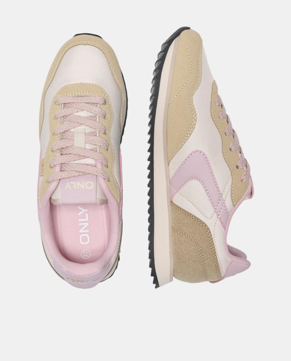 Zapatilla de mujer con cordones y puntera redonda - Only - Beige Beige-4