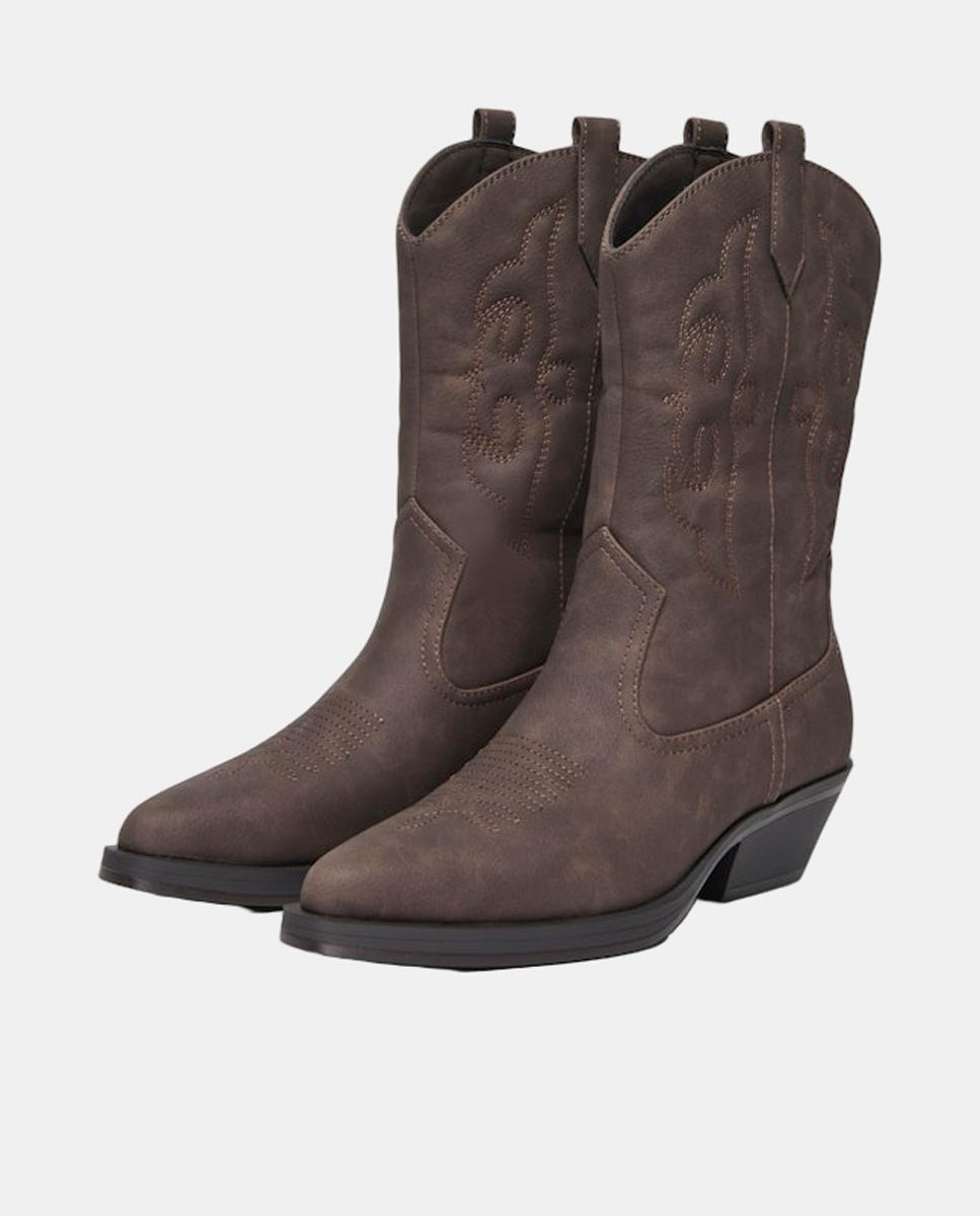 Botas de mujer altas estilo cowboy - Only - Marrón Marrón-2
