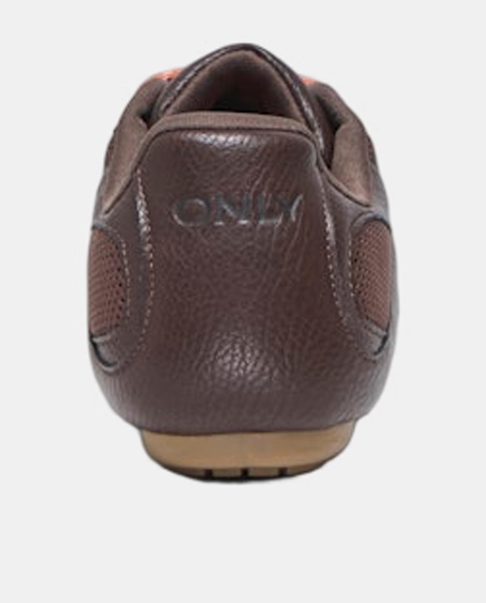 Zapatilla de mujer con cordones y puntera redonda - Only - Marrón Marrón-4