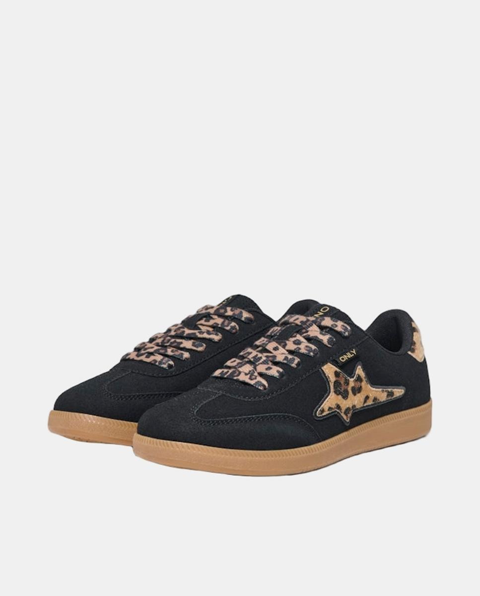 Imagen 0 de Zapatilla de mujer con cordones y puntera redonda Negro