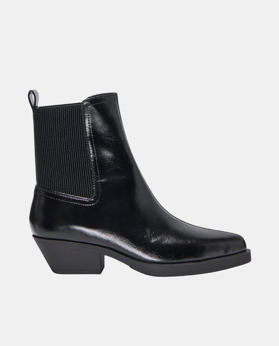 Bota de mujer de caña alta con puntera almendrada - Only - Negro Negro-1