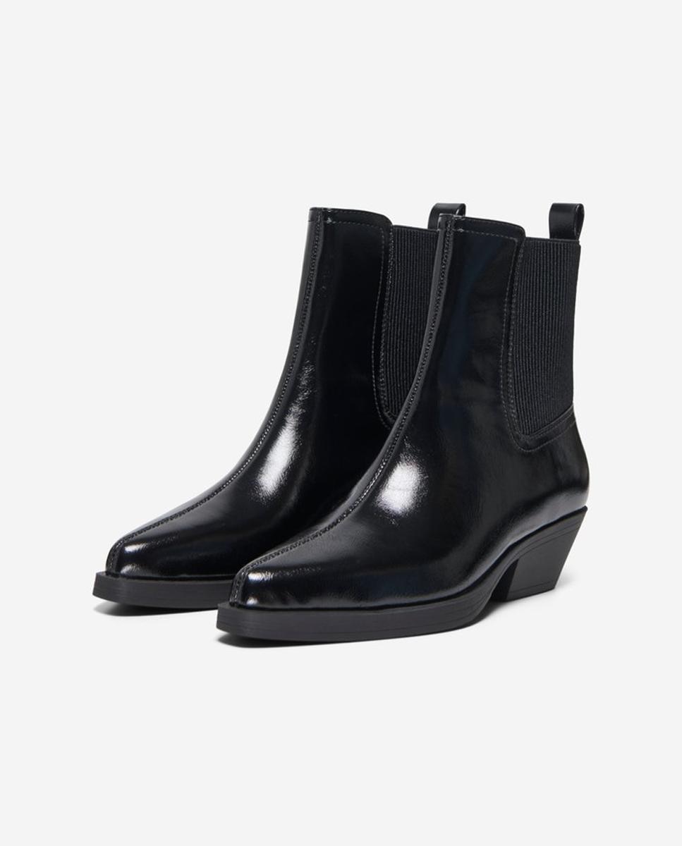 Bota de mujer de caña alta con puntera almendrada - Only - Negro Negro-2