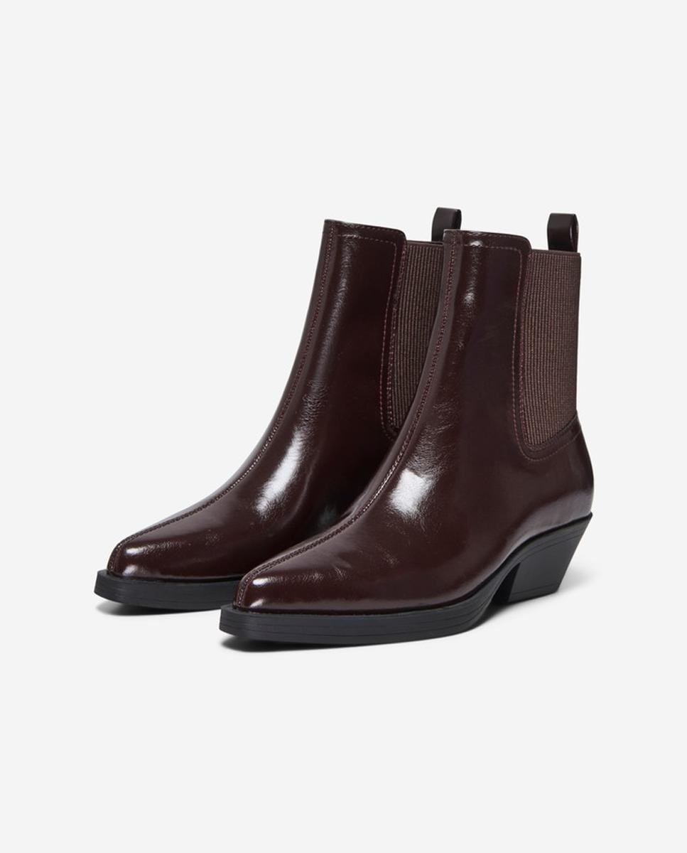 Bota de mujer de caña alta con puntera almendrada - Only - Burdeos Burdeos-2