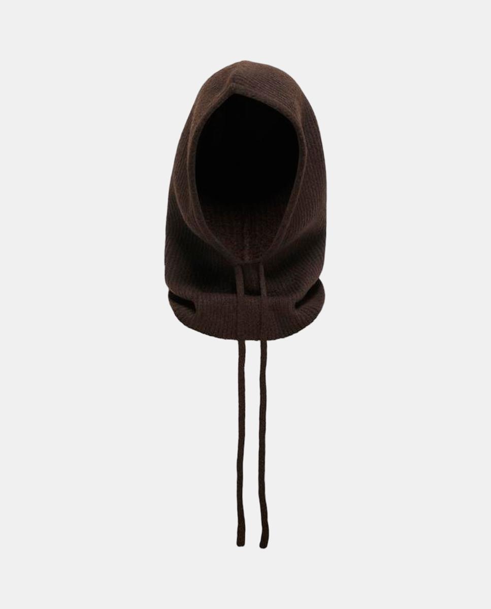 Imagen 1 de Gorro tipo pasamontañas de mujer con cordón ajustable Marrón oscuro