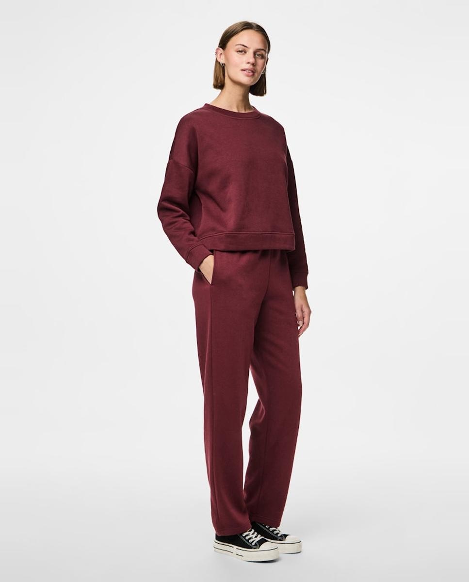 Pantalones de chándal de mujer. - Pieces - Rojo Granate Rojo Granate-4