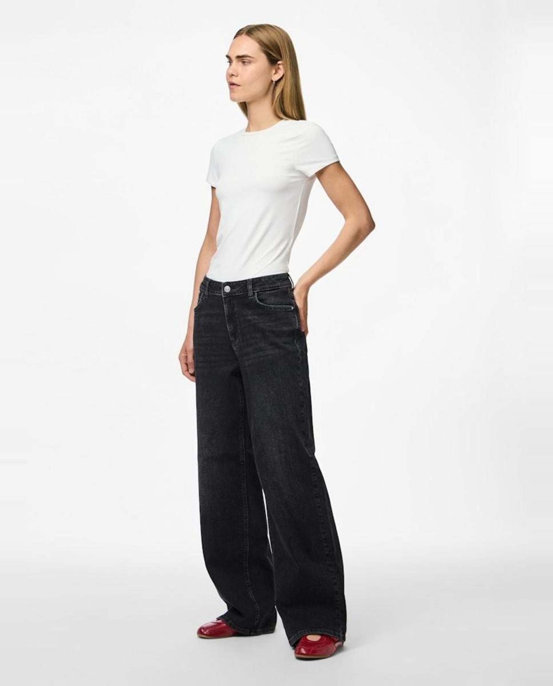 Jeans Straight - Preto Preto-2