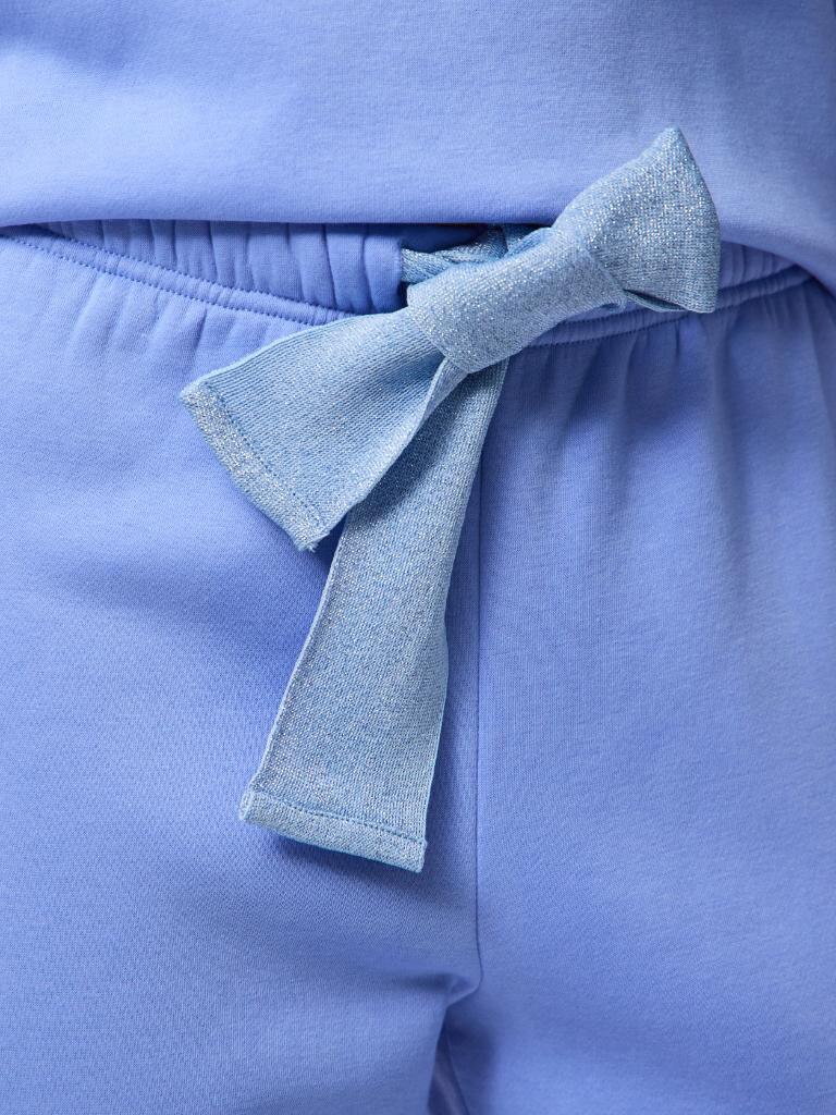 Pantalón de chándal de mujer con detalle en lúrex - Pieces - Azul claro Azul claro-4