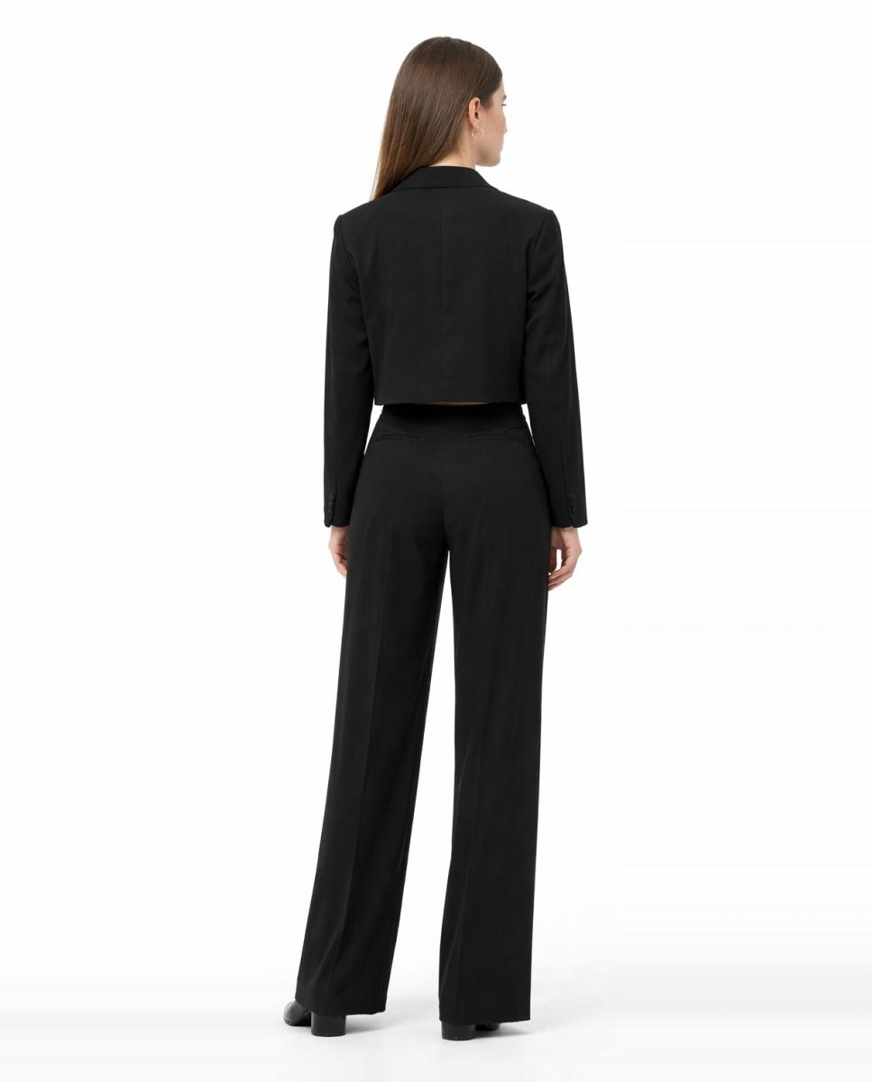 Pantalón de vestir de traje de mujer - Pieces - Beige Negro-2
