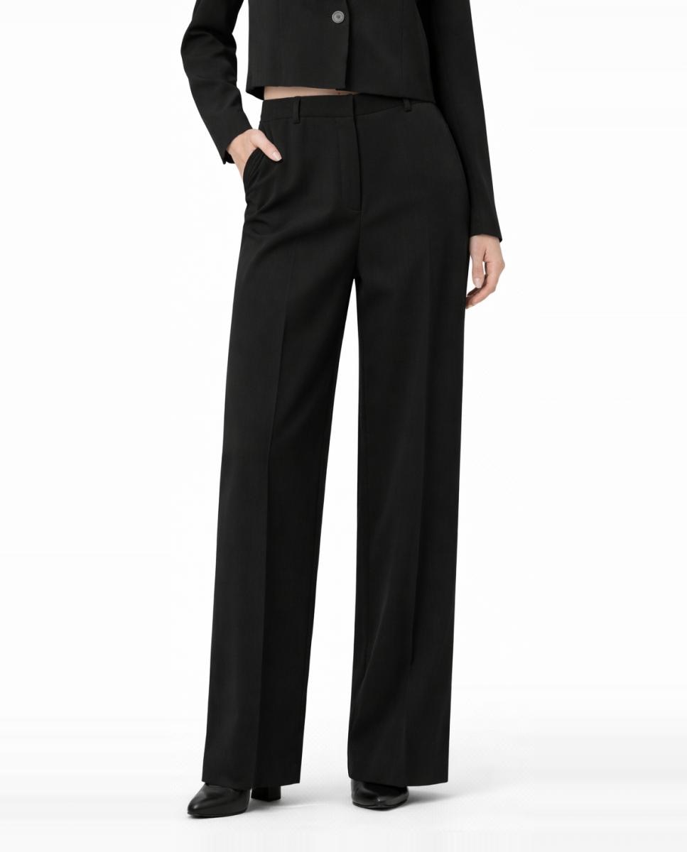 Pantalón de vestir de traje de mujer - Pieces - Beige Negro-3