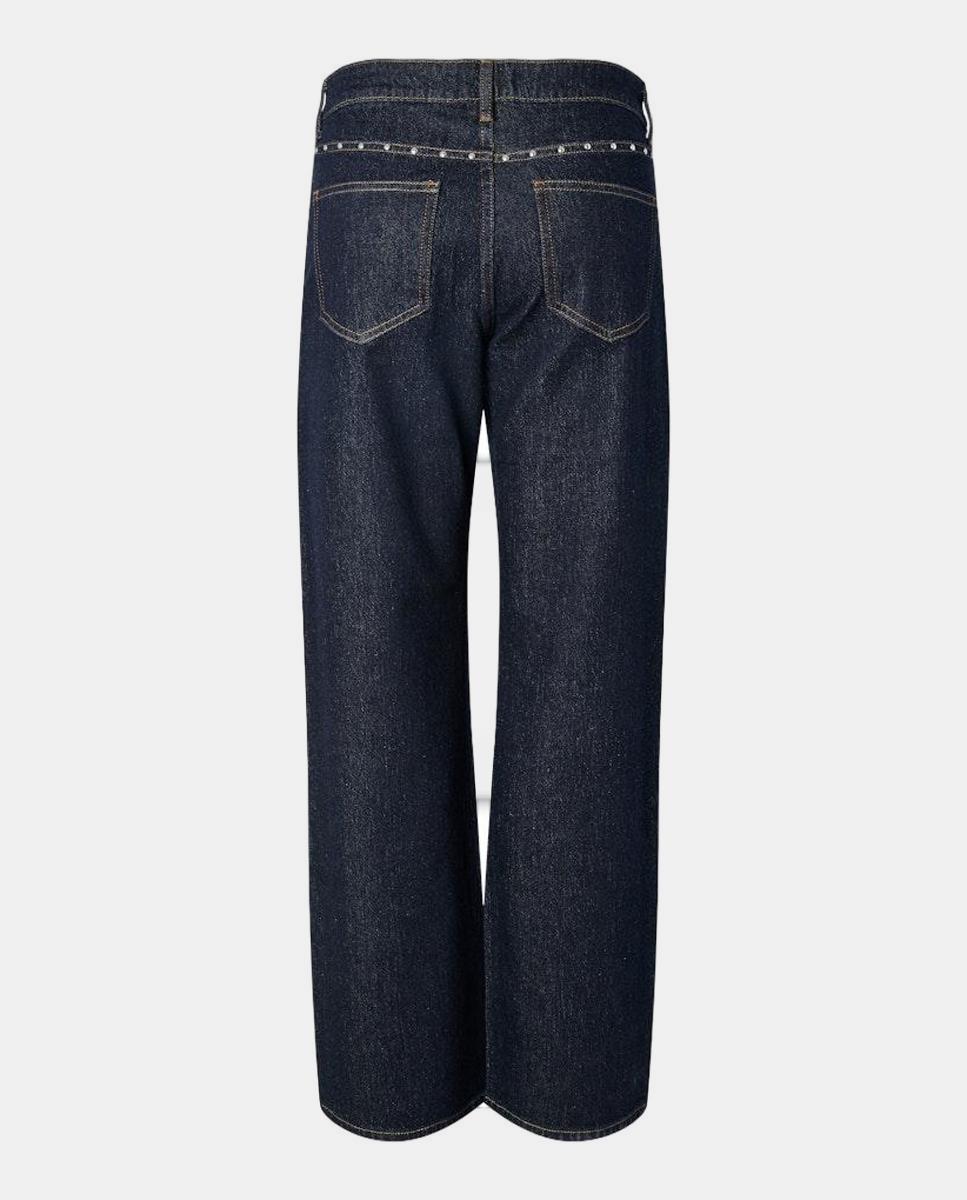 Jeans com Tachas Laterais Azul-marinho-7