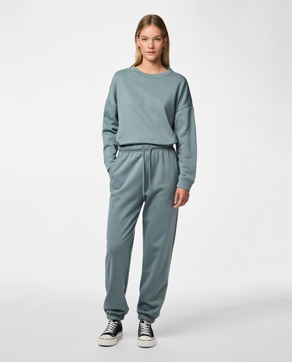 Pantalón de chándal tiro alto de mujer - Pieces - Azul claro Azul claro-1