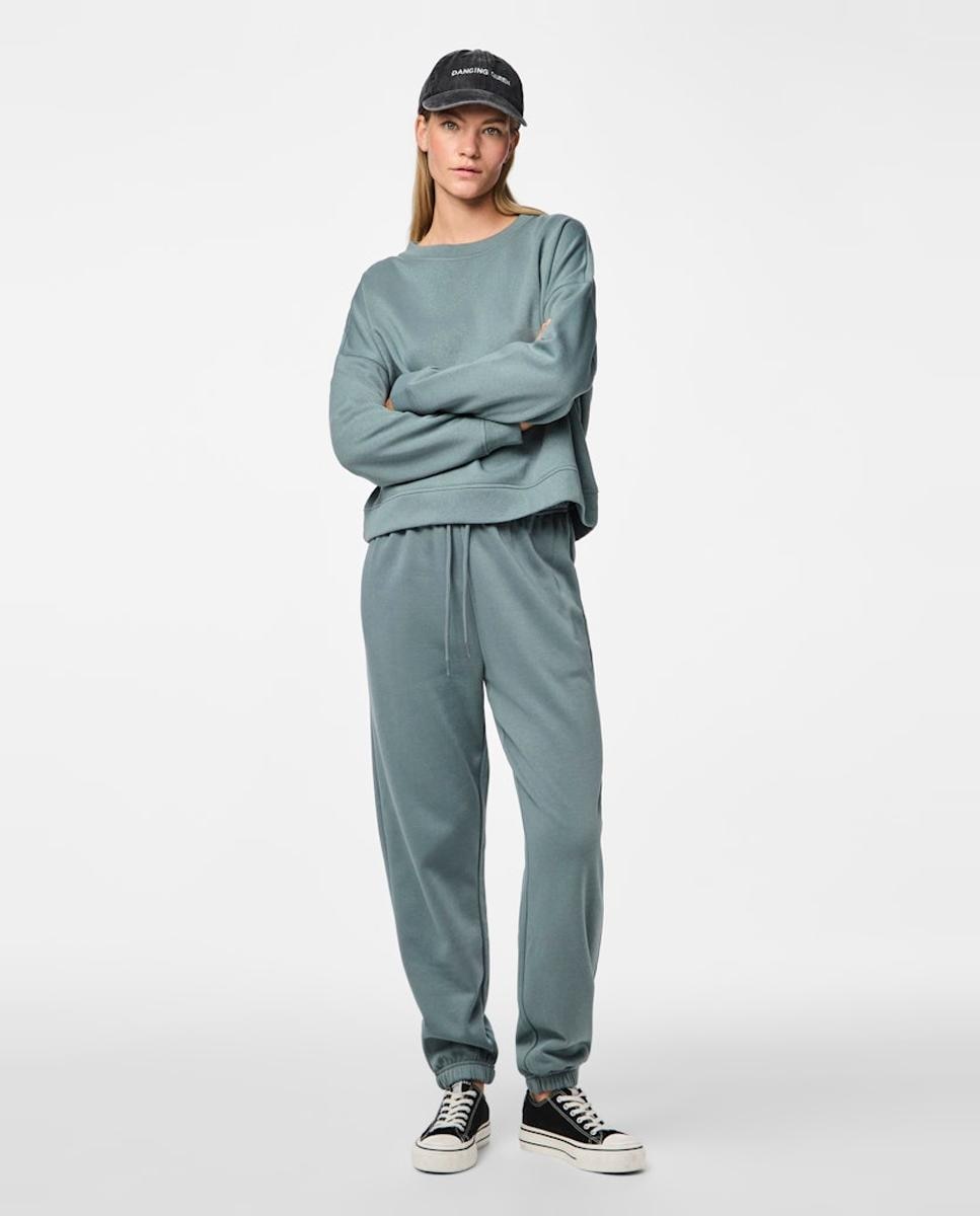 Pantalón de chándal tiro alto de mujer - Pieces - Azul claro Azul claro-3