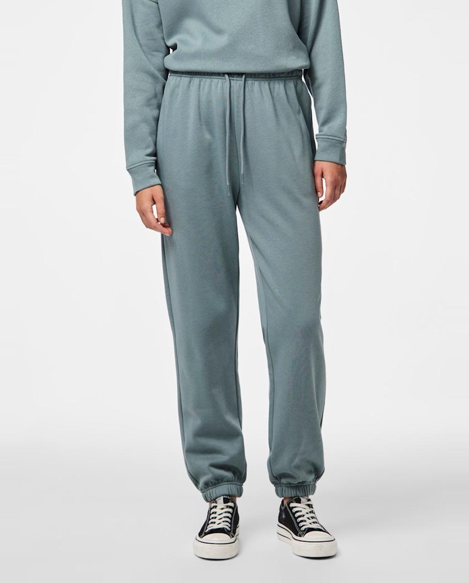 Pantalón de chándal tiro alto de mujer - Pieces - Azul claro Azul claro-4