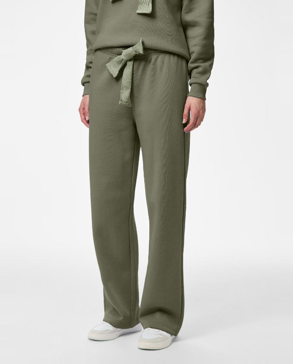 Calças de Fato de Treino com Detalhe de Fio Metalizado Verde-militar-3