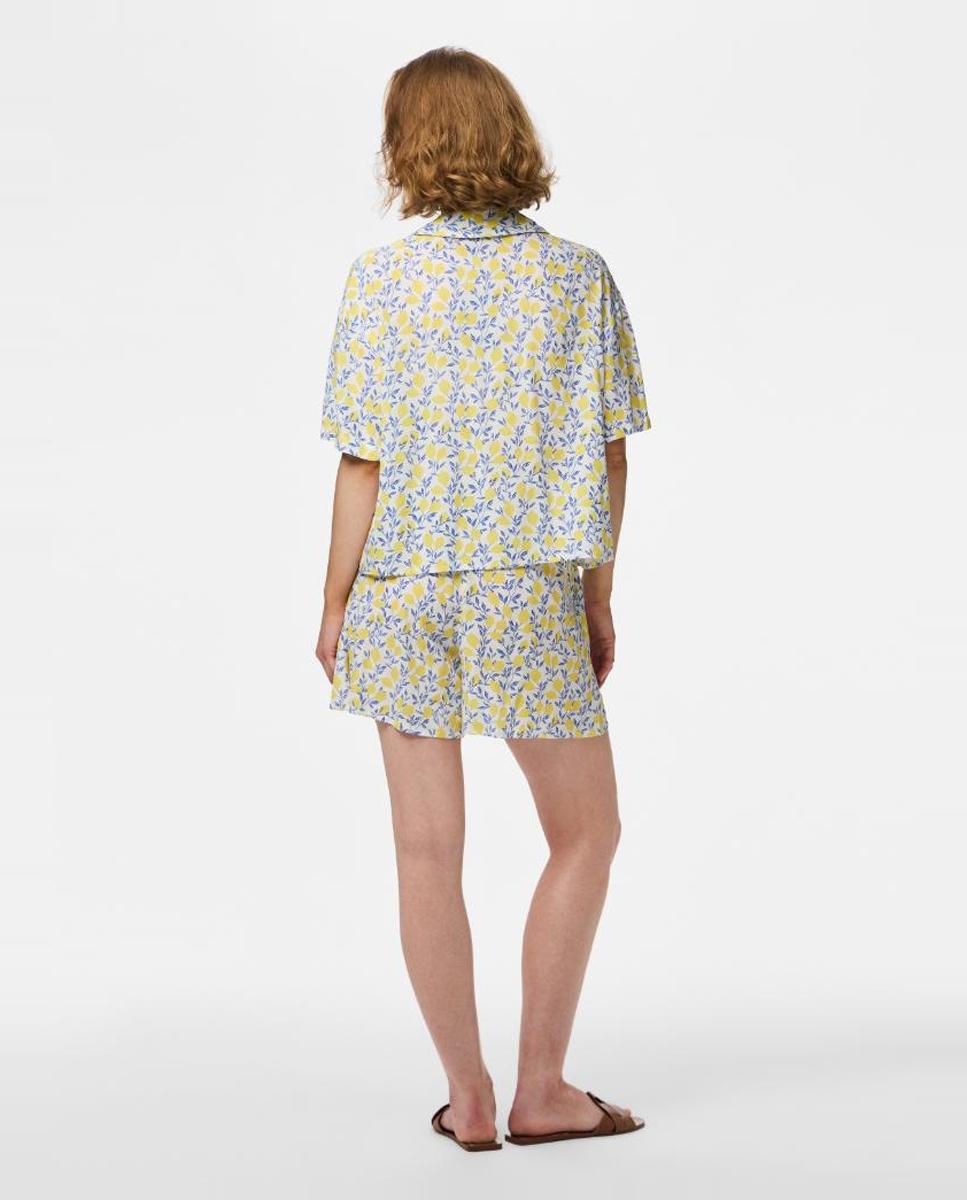 Calções com Estampado de Limões Amarelo-3