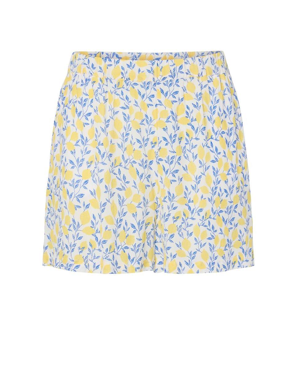Calções com Estampado de Limões Amarelo-5