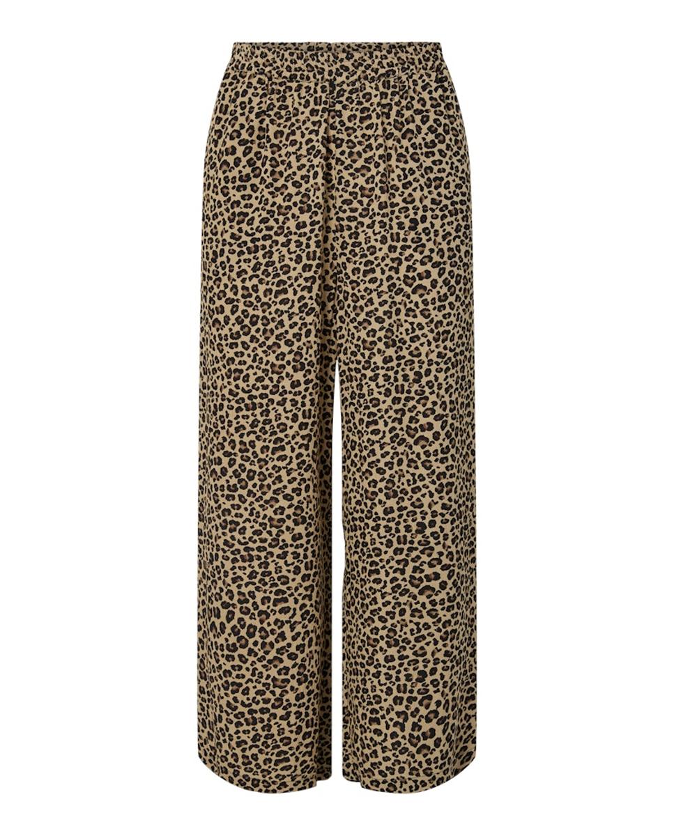 Calças Culotte com Animal Print Castanho-5