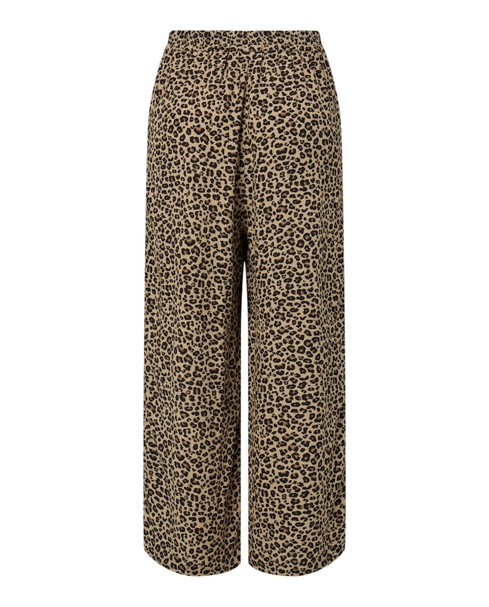 Calças Culotte com Animal Print Castanho-6