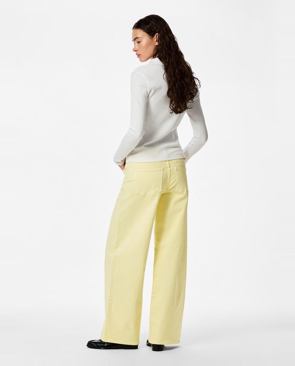 Jeans Wide Leg Amarelo-2