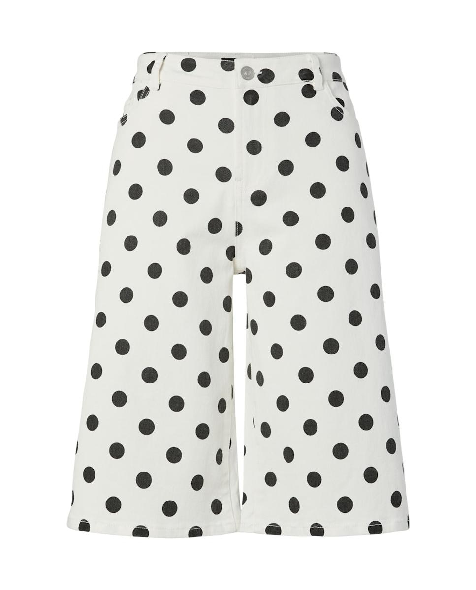 Bermudas de Ganga com Estampado às Bolinhas Branco-5