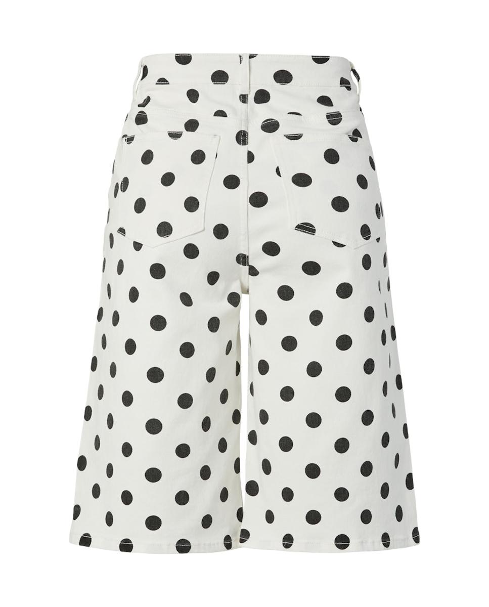 Bermudas de Ganga com Estampado às Bolinhas Branco-6