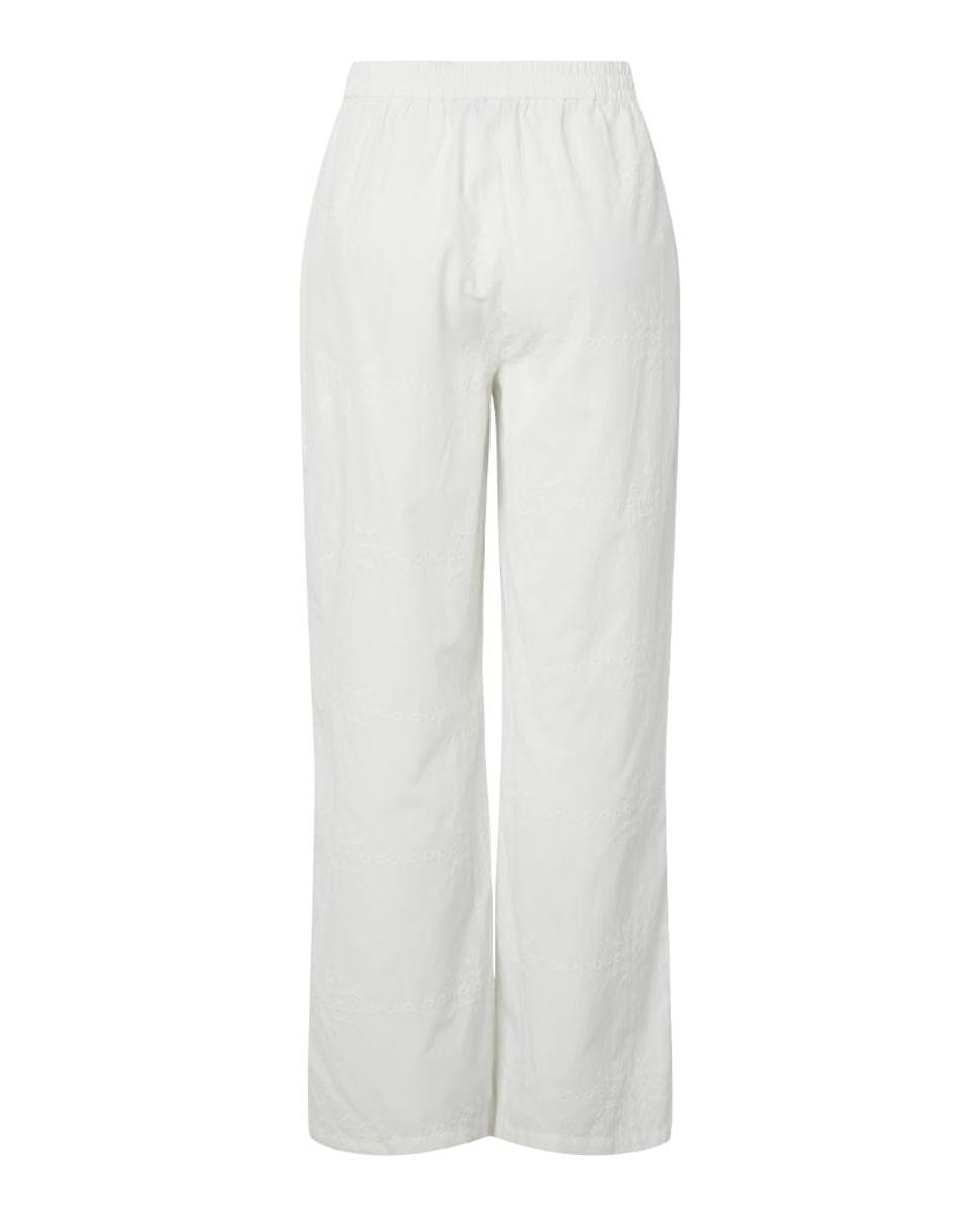 Calças Largas com Cintura Elástica Branco-6